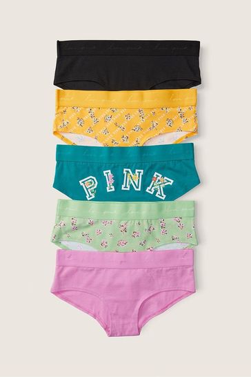 Victoria's Secret PINK Black/Pink/Green/Orange Hipster Knickers Multipack