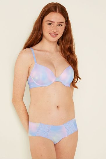 Victoria's Secret PINK Tie Dye Arctic Ice Blue No Show Hipster Knickers