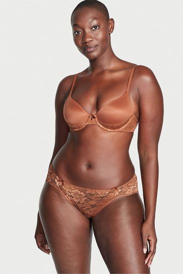 Victoria's Secret Brown Lace Trim Lightly Lined Full Cup Bra