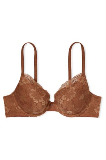 Buy Victoria's Secret Caramel Kiss Brown Lace Full Cup Push Up Bra