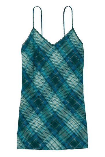 Victoria s Secret Sea Salt Green Flannel V Neck Slip