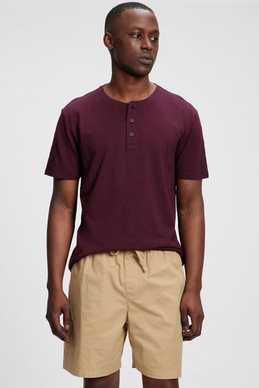 Gap Red Lived In Henley T Shirt