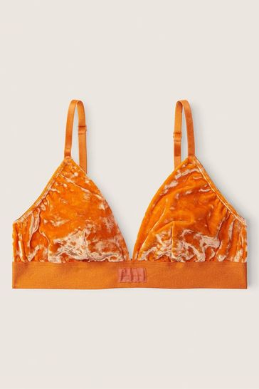 Victoria's Secret PINK Smokey Orange Regular Cup Velvet Unlined Triangle  Bralette