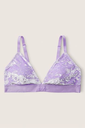 Victoria's Secret PINK Lavender Love Purple Regular Cup Velvet Unlined  Triangle Bralette