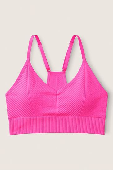 Victoria's Secret PINK Atomic Pink Seamless Lightly Lined Low Impact Sports  Bra