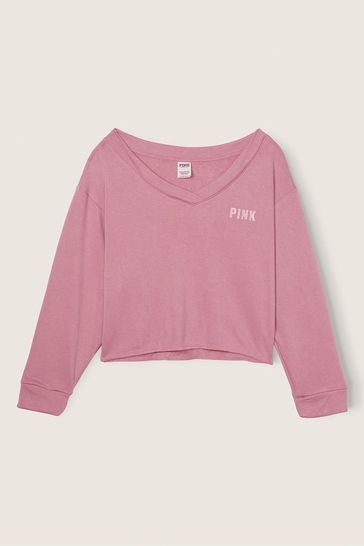 Victoria s Secret PINK Soft French Terry V Neck Sweater