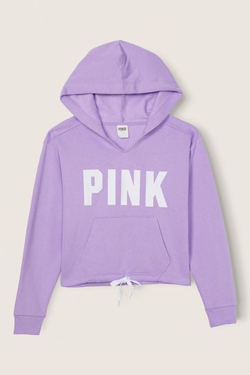 Pink victoria secret top cropped hoodie