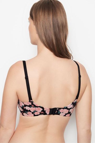 Victoria's Secret Black In Full Bloom Smooth Lightly Lined Non Wired  Nursing Bra