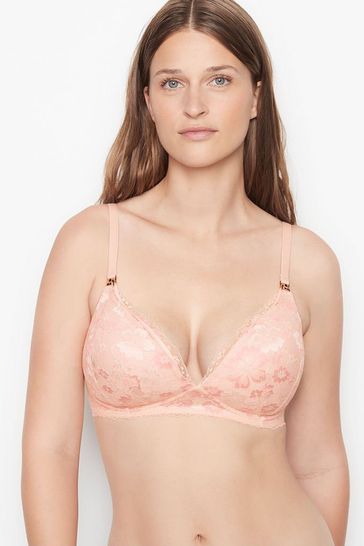 Victoria's Secret Purest Pink Lace Lightly Lined Non Wired Nursing Bra