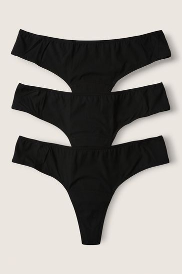 Victoria's Secret PINK Basic Black Period Thong Multipack Knickers