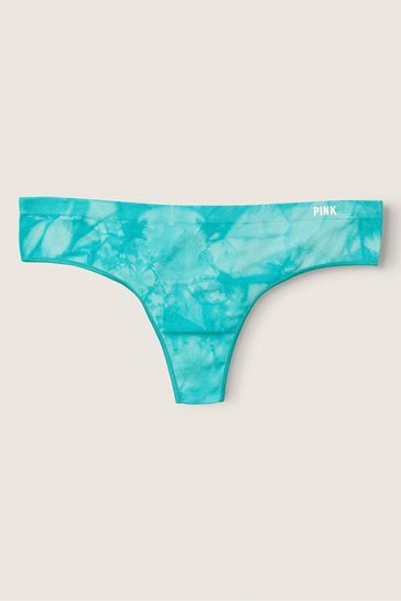 Victoria's Secret PINK Tie Dye Cloudy Blue Thong Knickers