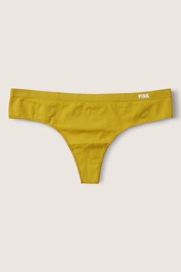 Victoria's Secret PINK Golden Pear Yellow Seamless Thong Knickers