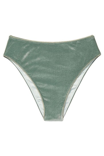 Victoria's Secret Cadette Green Velvet High Waist Cheeky Swim Bikini Bottom