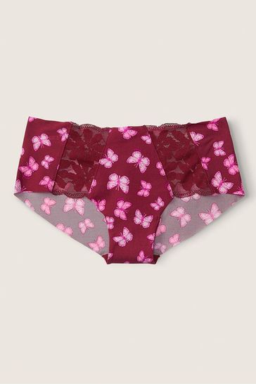 Victoria's Secret PINK Desire Butterfly Red NoShow Lace Trim Knickers