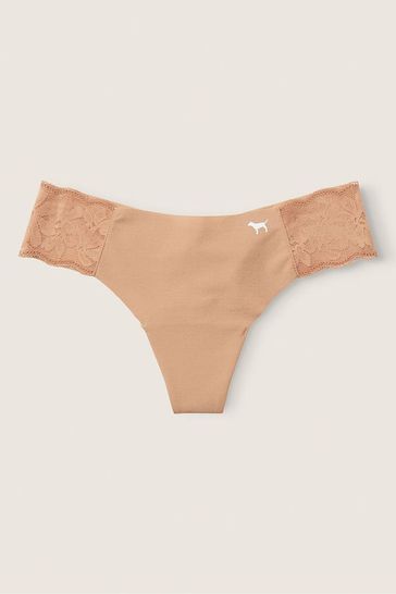 Victoria's Secret PINK Mocha Latte Nude No Show Thong Knickers