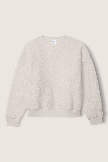 Pink sherpa sweatshirt clearance