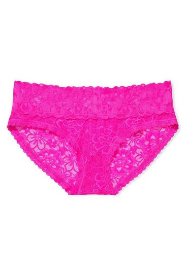 Victoria's Secret Bali Orchid Pink Floral Lace Hiphugger Knickers