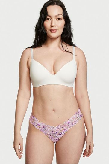 Victoria's Secret Purple Blossom Lace Thong Panty