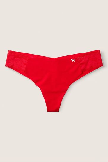Victoria's Secret PINK Red Pepper Red No Show Thong Knickers