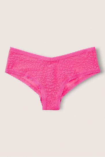 Victoria's Secret PINK Capri Pink Lace Logo Cheeky Knickers
