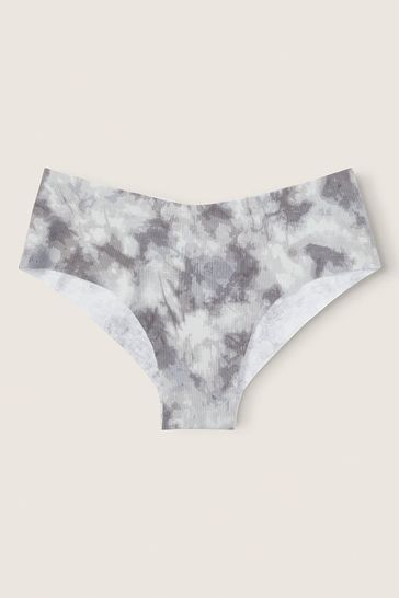 Victoria's Secret PINK Tie Dye Tinted Grey No Show Cotton Cheeky Knickers