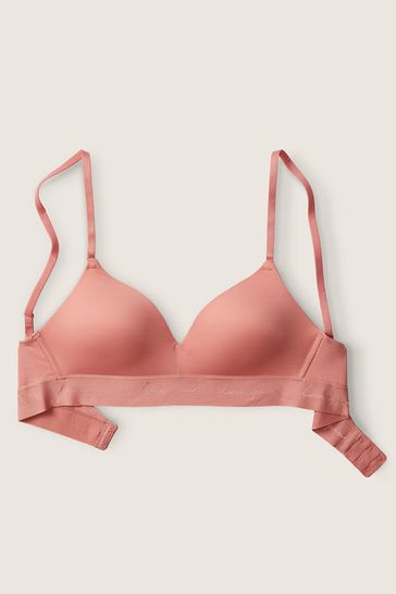 Victoria's Secret Starlet Pink Smooth Logo Strap Lightly Lined Full Cup  T-Shirt Bra