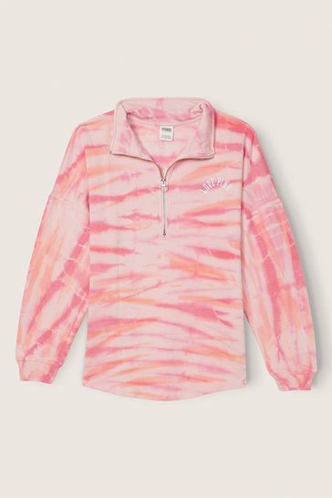Pink varsity shop half zip