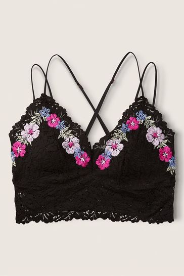 Buy Victoria's Secret PINK Lace Strappy Back Longline Bralette from the Victoria's  Secret UK online shop