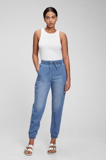 Buy Gap Mid Rise Denim Joggers from the Gap online shop