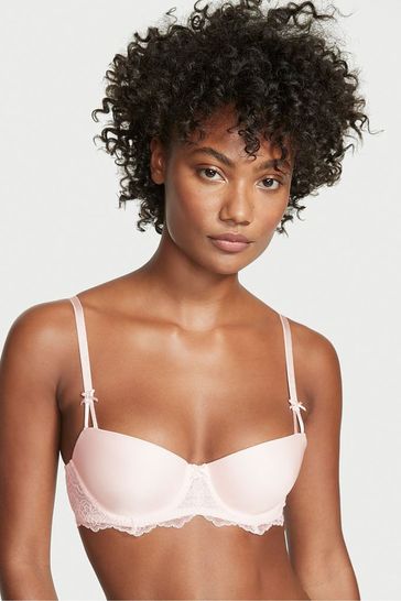 Victoria's Secret Bahama Pink Smooth Lace Wing Unlined Balcony Bra