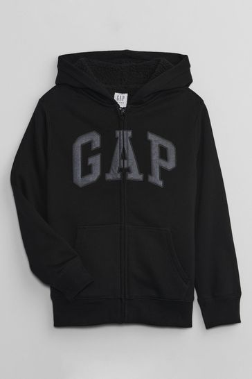Black zip online up hoodie kids