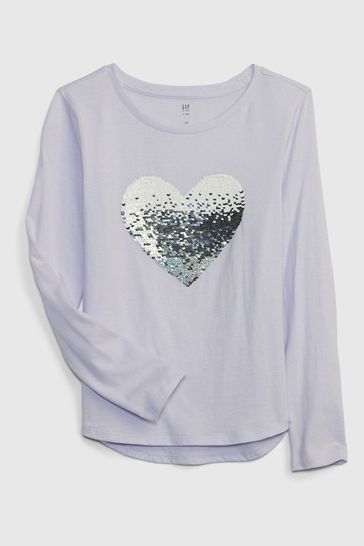 Buy Gap Sequin Graphic Long Sleeve T-Shirt from the Gap online shop