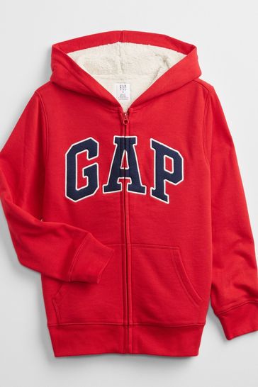 gap logo sherpa lined hoodie