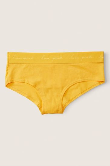 Victoria's Secret PINK Maize Yellow With Graphic Yellow Cotton Logo Hipster Knickers