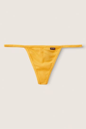 Victoria's Secret PINK Maize Yellow Cotton G String Knickers