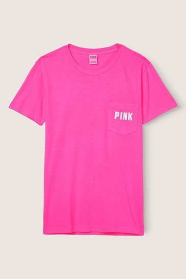 Victoria's Secret PINK Atomic Pink Logo Short Sleeve T-Shirt