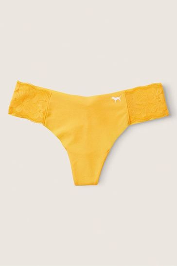Victoria's Secret PINK Maize Yellow No Show Thong Knickers