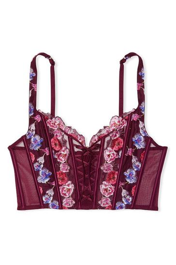 Buy Victoria's Secret Embroidered Unlined Non Wired Corset Bra Top from the Victoria's  Secret UK online shop