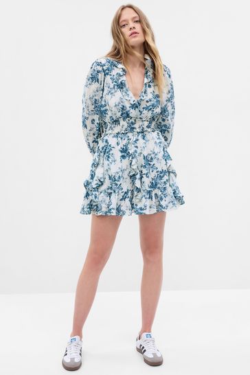 Gap ruffle wrap dress sales