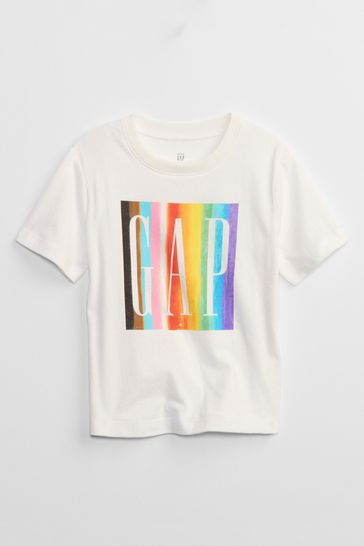 Gap White Logo Pride T Shirt