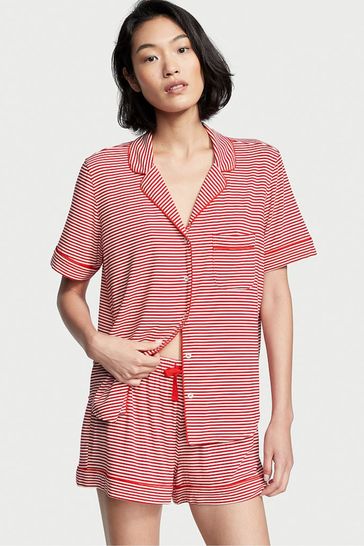 Victoria's Secret Red Stripe Modal Pyjama Short Pyjamas Set