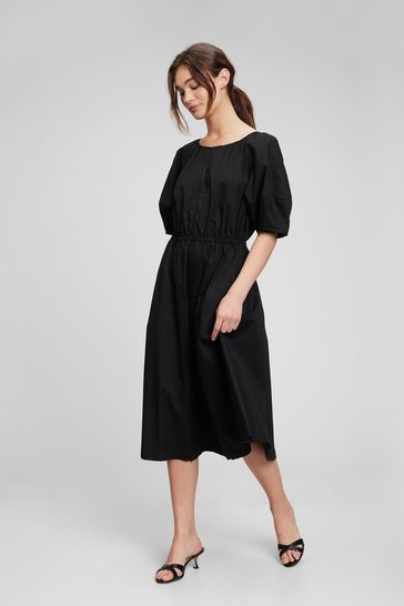 Cotton black best sale dress with sleeves