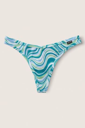 Victoria's Secret PINK Water Park Marble Print Cotton Thong Knickers