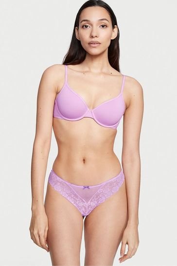 Victoria's Secret Petal Purple Lace Thong Knickers