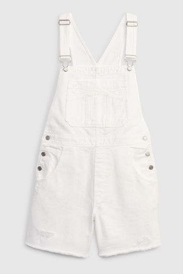 Gap White Denim Dungarees