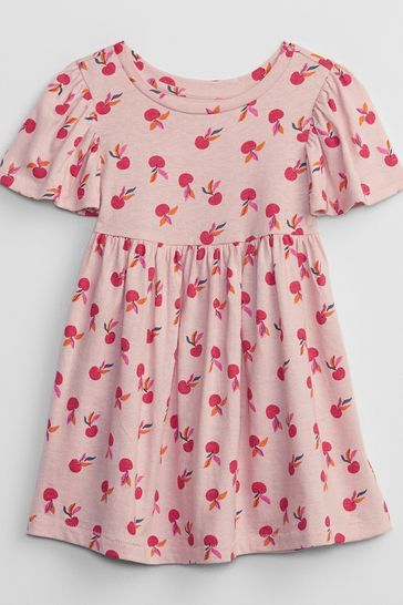 Gap Pink Apple Flutter Print Dress