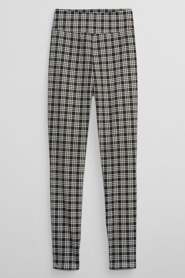 Gap Black Mid Rise Plaid Leggings