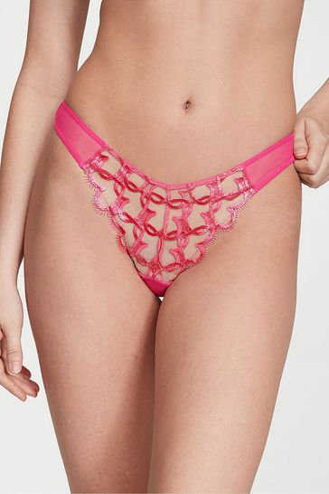 Victoria's Secret Forever Pink Brazilian Embroidered Knickers