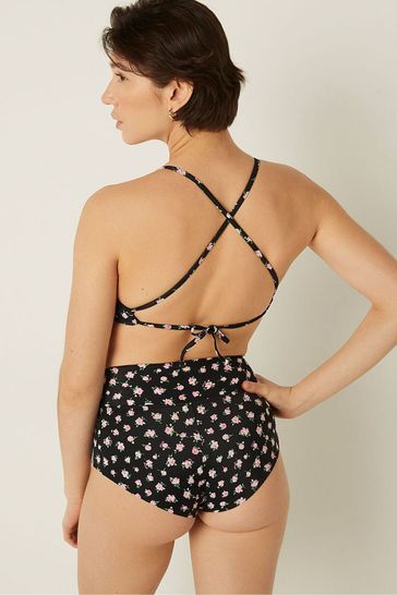 High waisted floral bathing suit store