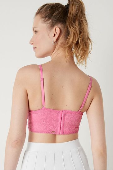 Victoria's Secret PINK Dreamy Pink Lace Lightly Lined Corset Bralette